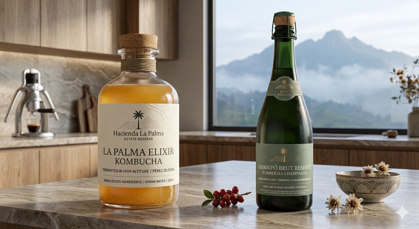 La Palma Elixir Kombucha and Chirripó Brut Reserve Kombucha Champagne